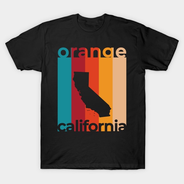 Orange California Retro T-Shirt by easytees